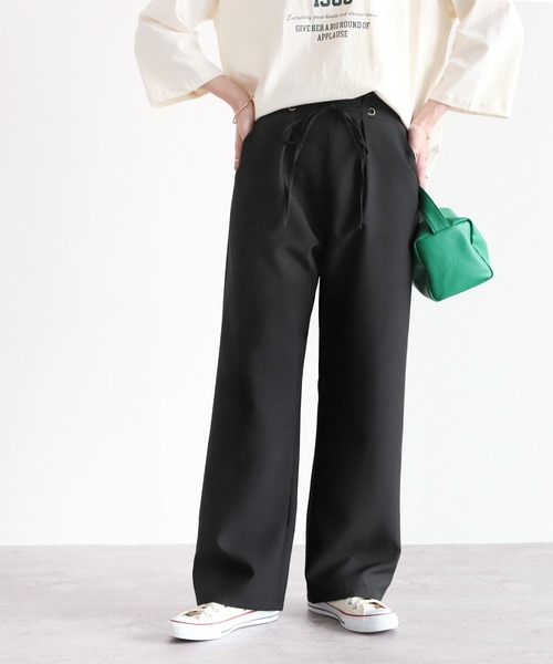 reca(レカ)の「ハトメ使いタックパンツ(その他パンツ・レディース・アイボリー/ブラック/ブルー・M)」の11枚目の写真