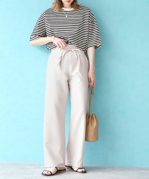 reca(レカ)の「ハトメ使いタックパンツ(その他パンツ・レディース・アイボリー/ブラック/ブルー・M)」の9枚目の写真