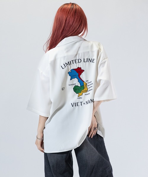 Limited Line Naive Magic(リミテッドラインナイーブマジック)の「【a】ナチュラルストレッチポリエステル半袖スカシャツ龍/VIET-NAM(シャツ/ブラウス・メンズ・ホワイト/ブラック/ブルー/グリーン/ブラック系その他/グリーン系その他・MEDIUM/LARGE)」の2枚目の写真