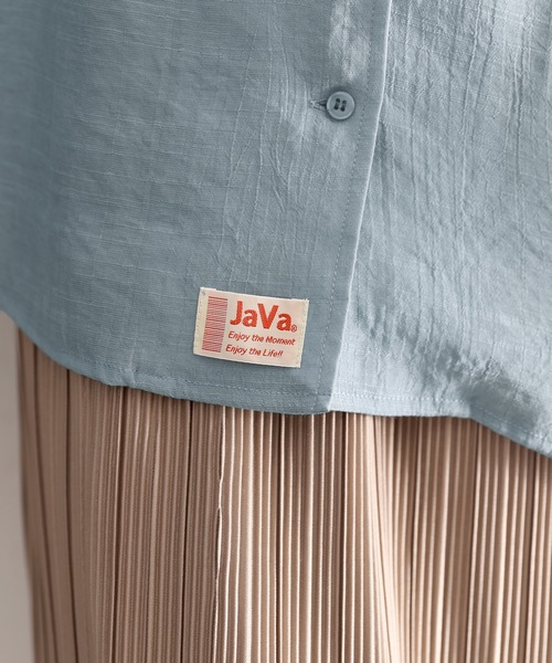 Java(ジャバ)の「《JaVaジャバ コラボ》シアーでこなれ感。メンズライク開襟シアー素材ブラウス(シャツ/ブラウス・レディース・ブラック/ブルー/ライトカーキ/ピンクベージュ/ホワイト・LARGE/MEDIUM/SMALL/X-LARGE)」の17枚目の写真