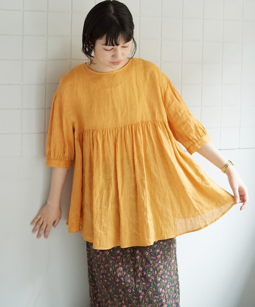 bulle de savon（ビュルデサボン）の「○60リネン チュニック