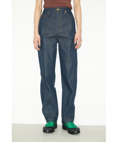 THROW by SLY(スローバイスライ)の「THROW JW CURVE SEAM TAPERED PT-A ジャストウエスト テーパード デニム パンツ(デニムパンツ・レディース・ブルー・1/0/2)」の3枚目の写真