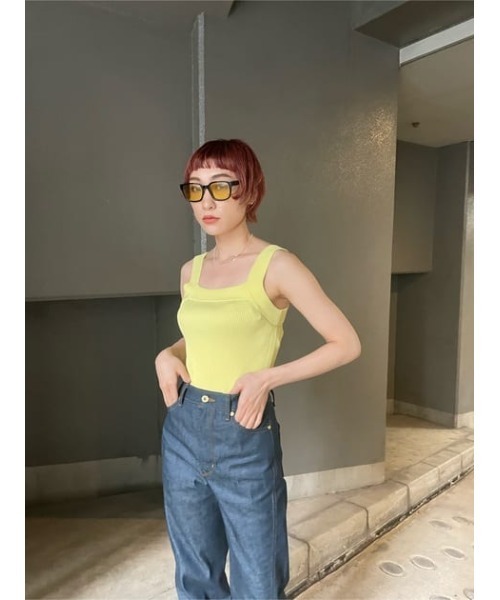 THROW by SLY(スローバイスライ)の「THROW JW CURVE SEAM TAPERED PT-A ジャストウエスト テーパード デニム パンツ(デニムパンツ・レディース・ブルー・1/0/2)」の12枚目の写真
