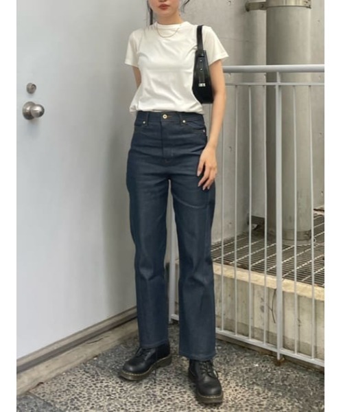 THROW by SLY(スローバイスライ)の「THROW JW CURVE SEAM TAPERED PT-A ジャストウエスト テーパード デニム パンツ(デニムパンツ・レディース・ブルー・1/0/2)」の19枚目の写真