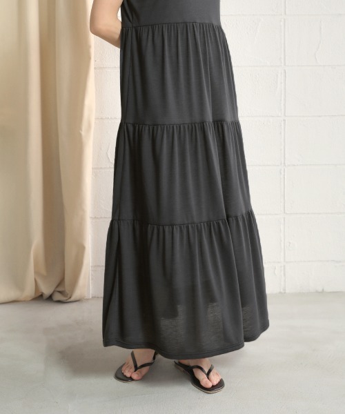 Bou Jeloud（ブージュルード）の「【WEB限定】カットティアードワンピース（ワンピース・レディース・チャコールグレー/ブラック/ブラウン/レッド・FREE）」の19枚目の写真