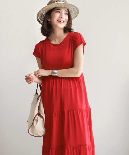 Bou Jeloud（ブージュルード）の「【WEB限定】カットティアードワンピース（ワンピース・レディース・チャコールグレー/ブラック/ブラウン/レッド・FREE）」の20枚目の写真