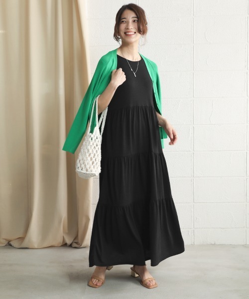 Bou Jeloud（ブージュルード）の「【WEB限定】カットティアードワンピース（ワンピース・レディース・チャコールグレー/ブラック/ブラウン/レッド・FREE）」の12枚目の写真