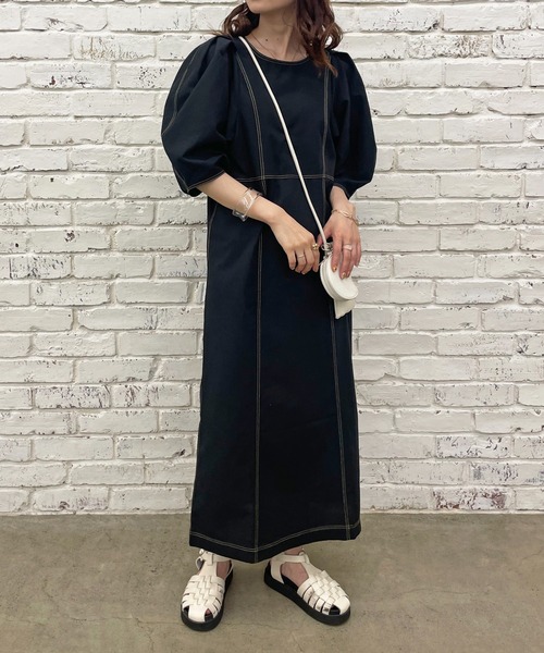 DISCOAT（ディスコート）の「袖ボリューム切替ワンピース（ワンピース