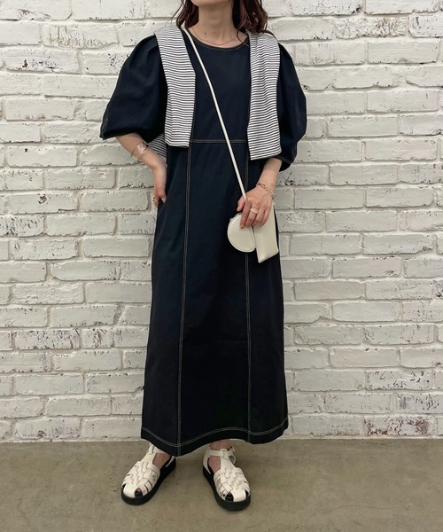 DISCOAT（ディスコート）の「袖ボリューム切替ワンピース（ワンピース