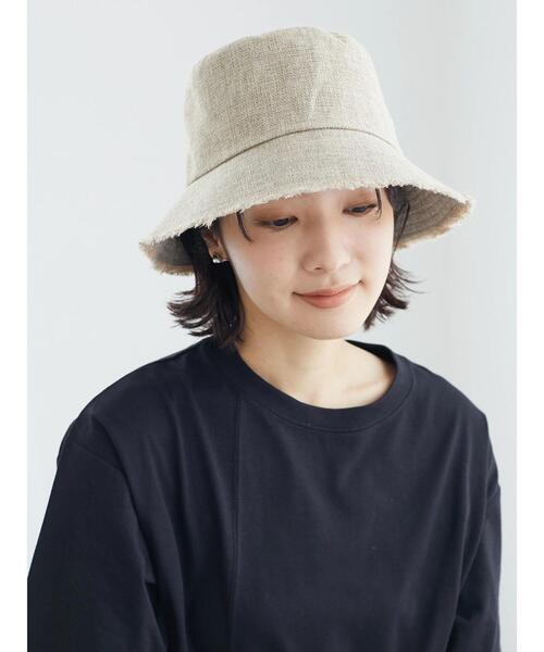 Green　Parks（グリーンパークス）の「・雑材風フリンジハット（ハット・レディース・ベージュ/ブラック・FREE）」の13枚目の写真