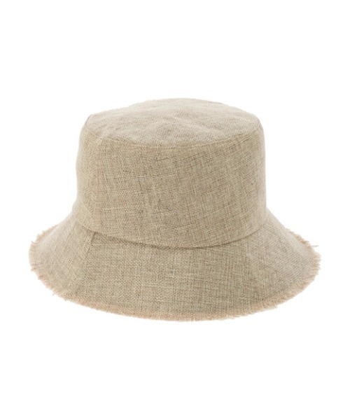 Green　Parks（グリーンパークス）の「・雑材風フリンジハット（ハット・レディース・ベージュ/ブラック・FREE）」の3枚目の写真