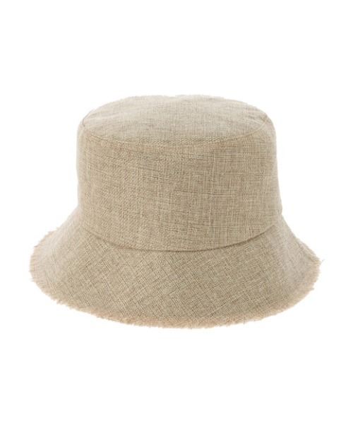 Green　Parks（グリーンパークス）の「・雑材風フリンジハット（ハット・レディース・ベージュ/ブラック・FREE）」の4枚目の写真