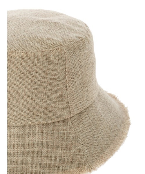 Green　Parks（グリーンパークス）の「・雑材風フリンジハット（ハット・レディース・ベージュ/ブラック・FREE）」の5枚目の写真