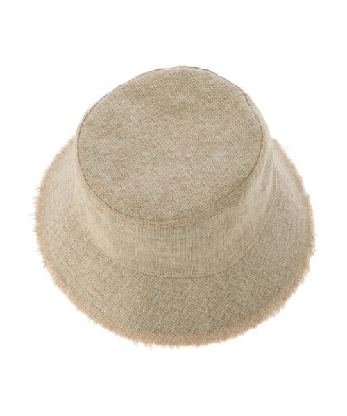 Green　Parks（グリーンパークス）の「・雑材風フリンジハット（ハット・レディース・ベージュ/ブラック・FREE）」の6枚目の写真