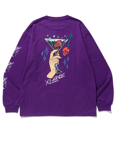 XLARGE（エクストララージ）の「COCKTAIL LOGO L/S TEE（Tシャツ/カットソー・メンズ・ブラック/ホワイト/パープル・S/XL/M/L）」の5枚目の写真