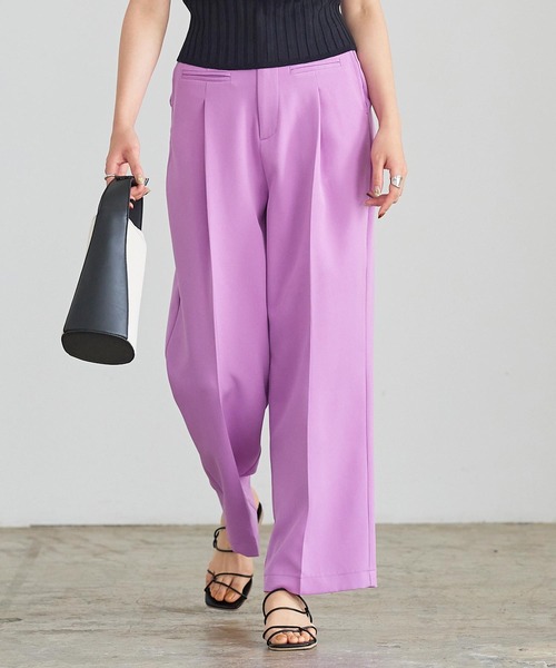 KOBE LETTUCE(コウベレタス)の「ハイウエストストレートパンツ(その他パンツ・レディース・サックスブルー/ミント/ピンク/パープル・M/S)」の4枚目の写真