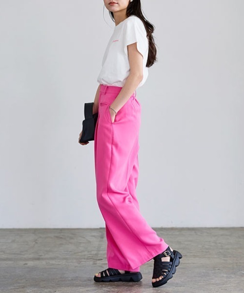 KOBE LETTUCE(コウベレタス)の「ハイウエストストレートパンツ(その他パンツ・レディース・サックスブルー/ミント/ピンク/パープル・M/S)」の6枚目の写真