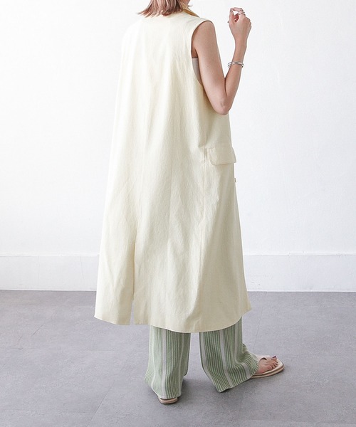 Chillfar（チルファー）の「ロングジレベスト（ベスト・レディース・ブラック/ベージュ/ブラウン/オレンジ/アイボリー・FREE）」の15枚目の写真