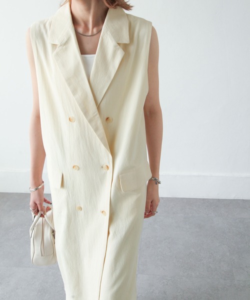 Chillfar（チルファー）の「ロングジレベスト（ベスト・レディース・ブラック/ベージュ/ブラウン/オレンジ/アイボリー・FREE）」の17枚目の写真