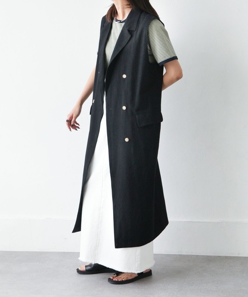 Chillfar（チルファー）の「ロングジレベスト（ベスト・レディース・ブラック/ベージュ/ブラウン/オレンジ/アイボリー・FREE）」の20枚目の写真