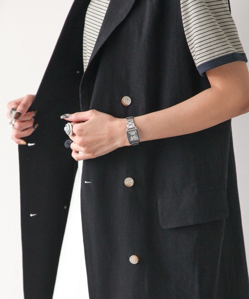 Chillfar（チルファー）の「ロングジレベスト（ベスト・レディース・ブラック/ベージュ/ブラウン/オレンジ/アイボリー・FREE）」の21枚目の写真