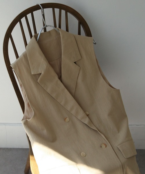 Chillfar（チルファー）の「ロングジレベスト（ベスト・レディース・ブラック/ベージュ/ブラウン/オレンジ/アイボリー・FREE）」の6枚目の写真