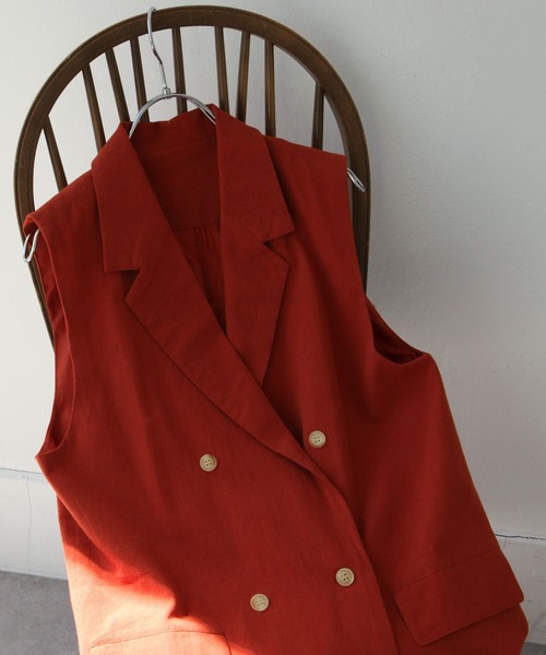 Chillfar（チルファー）の「ロングジレベスト（ベスト・レディース・ブラック/ベージュ/ブラウン/オレンジ/アイボリー・FREE）」の8枚目の写真