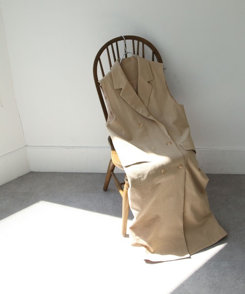 Chillfar（チルファー）の「ロングジレベスト（ベスト・レディース・ブラック/ベージュ/ブラウン/オレンジ/アイボリー・FREE）」の7枚目の写真