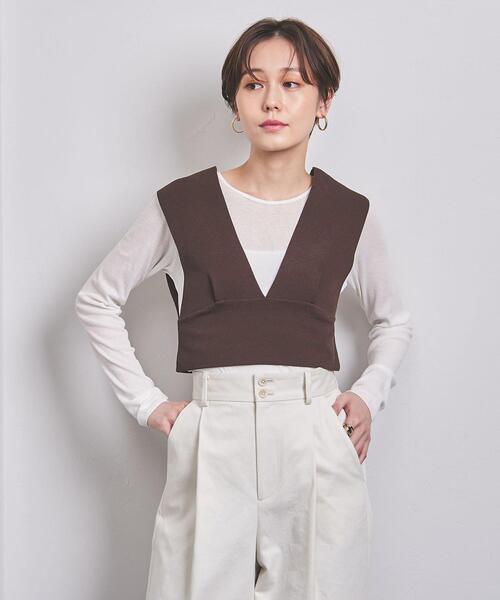 UNITED ARROWS（ユナイテッドアローズ）の「ニット ビスチェ（その他トップス・レディース・ブラック/ダークブラウン・FREE）」の2枚目の写真