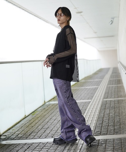 G.O.C（ジーオーシー）の「カットオフ ワイド カラー デニム パンツ（デニムパンツ・メンズ・ホワイト/パープル/レッド/イエロー・MEDIUM/LARGE）」の11枚目の写真