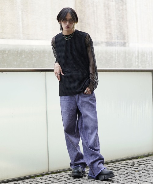 G.O.C（ジーオーシー）の「カットオフ ワイド カラー デニム パンツ（デニムパンツ・メンズ・ホワイト/パープル/レッド/イエロー・MEDIUM/LARGE）」の12枚目の写真