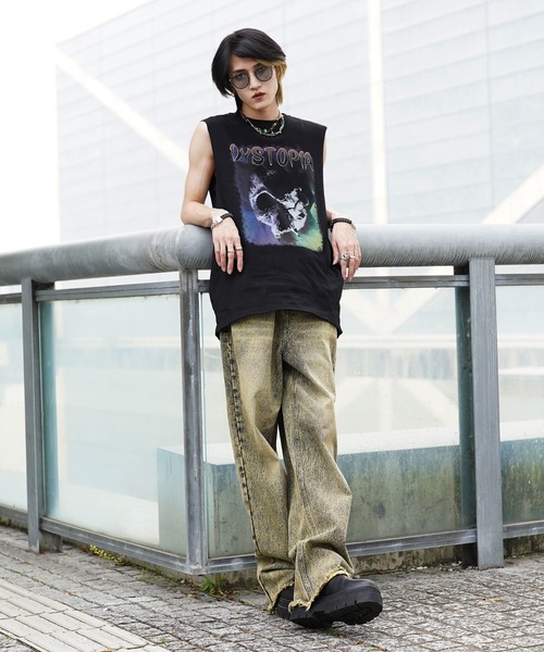 G.O.C（ジーオーシー）の「カットオフ ワイド カラー デニム パンツ（デニムパンツ・メンズ・ホワイト/パープル/レッド/イエロー・MEDIUM/LARGE）」の14枚目の写真