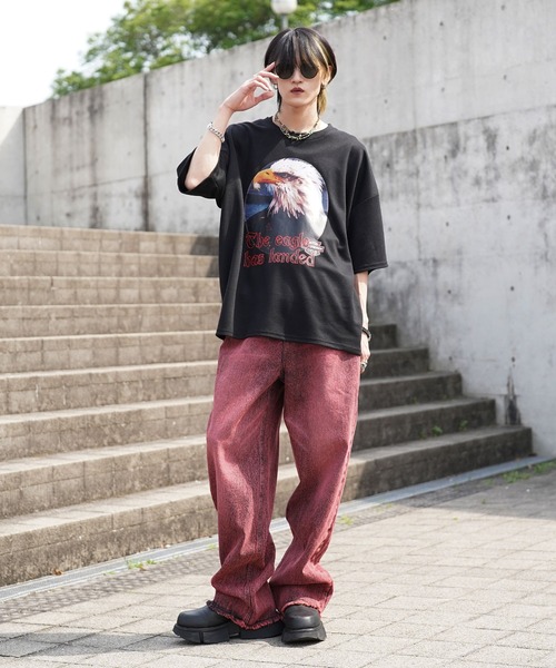 G.O.C（ジーオーシー）の「カットオフ ワイド カラー デニム パンツ（デニムパンツ・メンズ・ホワイト/パープル/レッド/イエロー・MEDIUM/LARGE）」の17枚目の写真