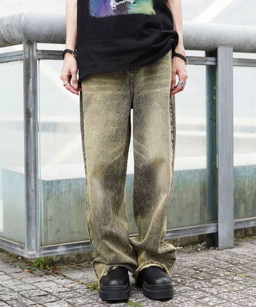 G.O.C（ジーオーシー）の「カットオフ ワイド カラー デニム パンツ（デニムパンツ・メンズ・ホワイト/パープル/レッド/イエロー・MEDIUM/LARGE）」の19枚目の写真