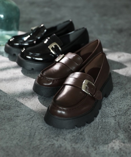 VIVIAN（ヴィヴィアン）の「厚底バックルベルトローファー ZOZOTOWN+オフィシャルサイト限定商品（ローファー・レディース・ダークブラウン/ブラック系その他・LL/S/M/L）」の12枚目の写真