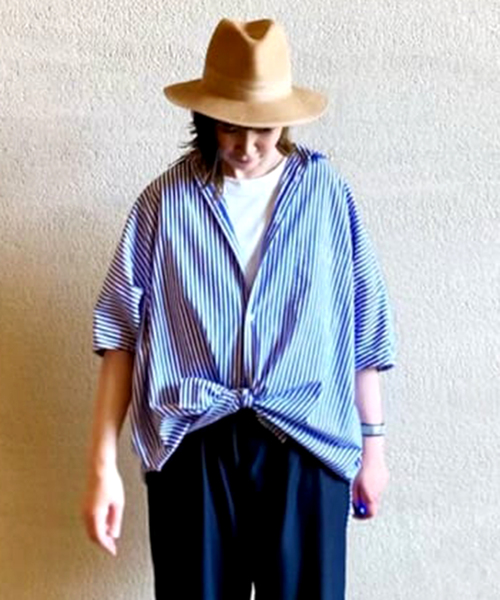journal standard luxe ストライプ ドロップシャツ JOURNAL STANDARD LUXE（ジャーナルスタンダード ラックス）の