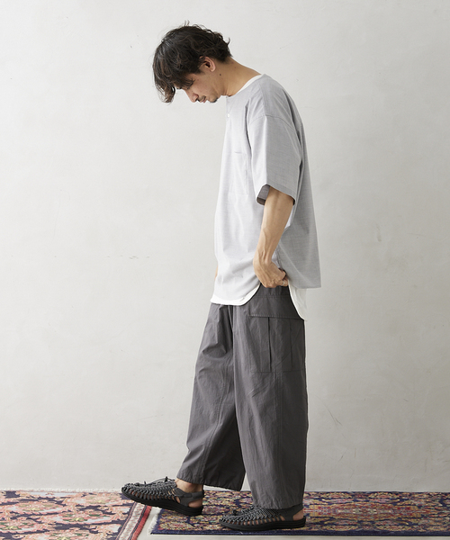 JOURNAL STANDARD relume(ジャーナルスタンダード レリューム)の「RE:TR STRETCH ヘンリーネック半袖シャツ(シャツ/ブラウス・メンズ・ライトグレー/サックスブルー/アイボリー・MEDIUM/LARGE)」の5枚目の写真