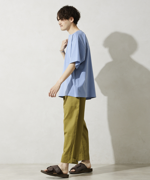 JOURNAL STANDARD relume(ジャーナルスタンダード レリューム)の「RE:TR STRETCH ヘンリーネック半袖シャツ(シャツ/ブラウス・メンズ・ライトグレー/サックスブルー/アイボリー・MEDIUM/LARGE)」の9枚目の写真