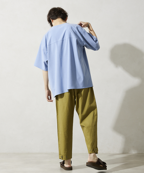 JOURNAL STANDARD relume(ジャーナルスタンダード レリューム)の「RE:TR STRETCH ヘンリーネック半袖シャツ(シャツ/ブラウス・メンズ・ライトグレー/サックスブルー/アイボリー・MEDIUM/LARGE)」の10枚目の写真