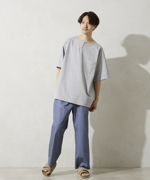 JOURNAL STANDARD relume(ジャーナルスタンダード レリューム)の「RE:TR STRETCH ヘンリーネック半袖シャツ(シャツ/ブラウス・メンズ・ライトグレー/サックスブルー/アイボリー・MEDIUM/LARGE)」の15枚目の写真