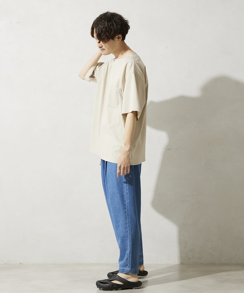 JOURNAL STANDARD relume(ジャーナルスタンダード レリューム)の「RE:TR STRETCH ヘンリーネック半袖シャツ(シャツ/ブラウス・メンズ・ライトグレー/サックスブルー/アイボリー・MEDIUM/LARGE)」の18枚目の写真