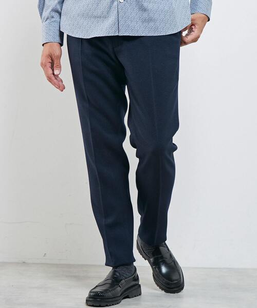 MEN'S MELROSE（メンズメルローズ）の「【WEB限定】イージーケアウーリーサージセットアップパンツ（スラックス・メンズ・ネイビー/ライトブラウン/ブラック/チャコールグレー・3/4/2）」の4枚目の写真