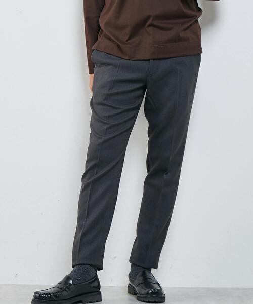 MEN'S MELROSE（メンズメルローズ）の「【WEB限定】イージーケアウーリーサージセットアップパンツ（スラックス・メンズ・ネイビー/ライトブラウン/ブラック/チャコールグレー・3/4/2）」の18枚目の写真