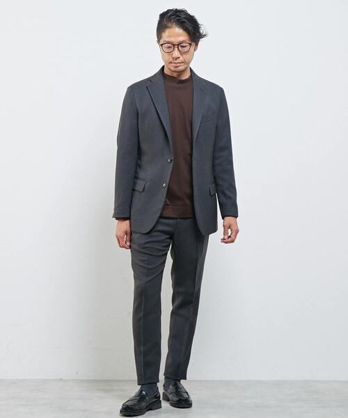 MEN'S MELROSE（メンズメルローズ）の「【WEB限定】イージーケアウーリーサージセットアップパンツ（スラックス・メンズ・ネイビー/ライトブラウン/ブラック/チャコールグレー・3/4/2）」の19枚目の写真