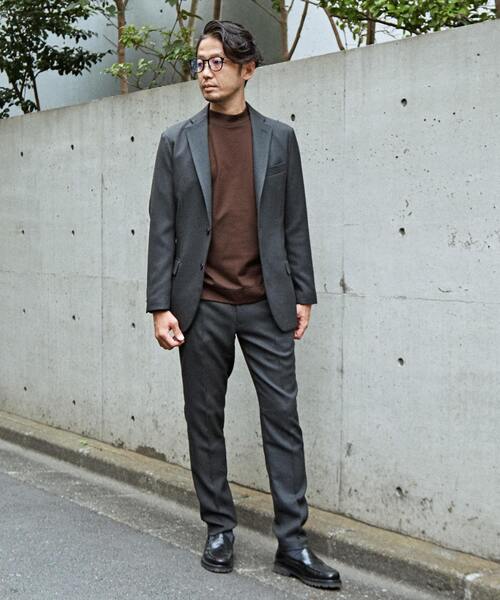 MEN'S MELROSE（メンズメルローズ）の「【WEB限定】イージーケアウーリーサージセットアップパンツ（スラックス・メンズ・ネイビー/ライトブラウン/ブラック/チャコールグレー・3/4/2）」の20枚目の写真
