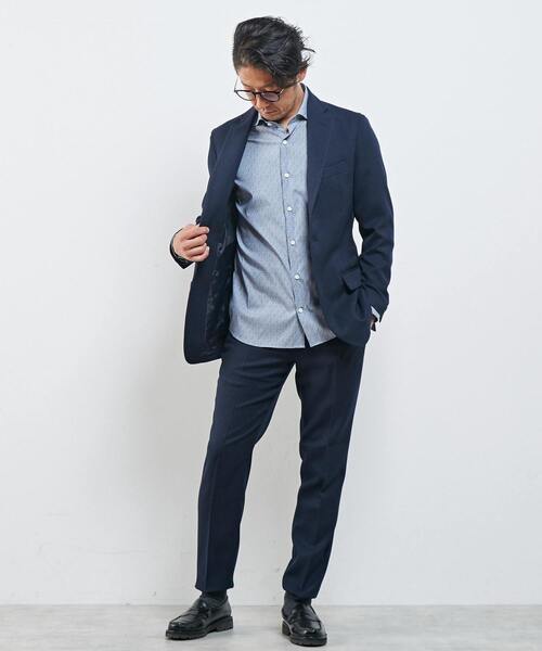 MEN'S MELROSE（メンズメルローズ）の「【WEB限定】イージーケアウーリーサージセットアップパンツ（スラックス・メンズ・ネイビー/ライトブラウン/ブラック/チャコールグレー・3/4/2）」の22枚目の写真