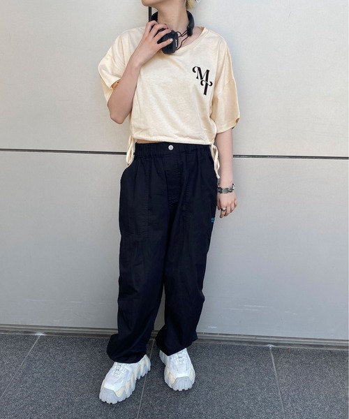 PairPair（ペアペア）の「裾ドロストクロップドＴee（Tシャツ/カットソー・レディース・ブラック/アイボリー・FREE）」の7枚目の写真