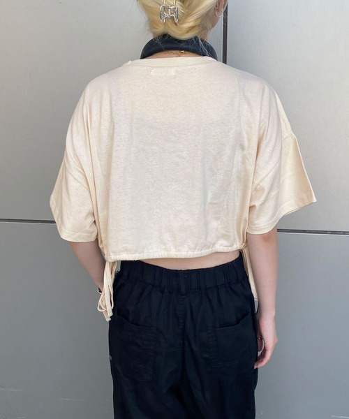 PairPair（ペアペア）の「裾ドロストクロップドＴee（Tシャツ/カットソー・レディース・ブラック/アイボリー・FREE）」の5枚目の写真