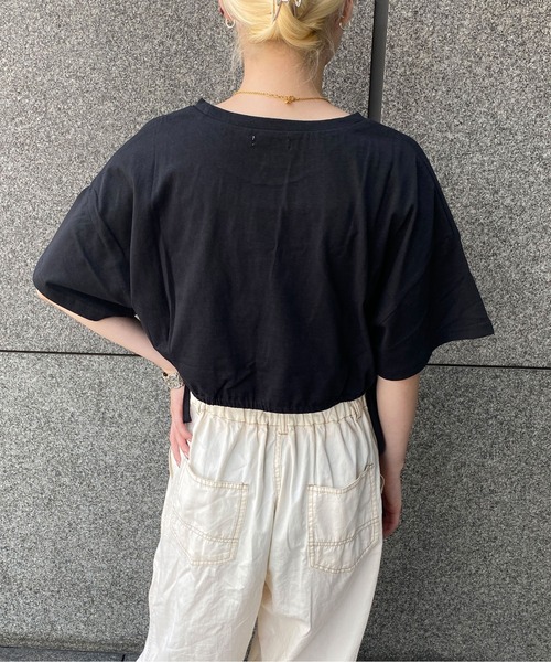 PairPair（ペアペア）の「裾ドロストクロップドＴee（Tシャツ/カットソー・レディース・ブラック/アイボリー・FREE）」の10枚目の写真