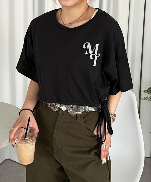 PairPair（ペアペア）の「裾ドロストクロップドＴee（Tシャツ/カットソー・レディース・ブラック/アイボリー・FREE）」の17枚目の写真